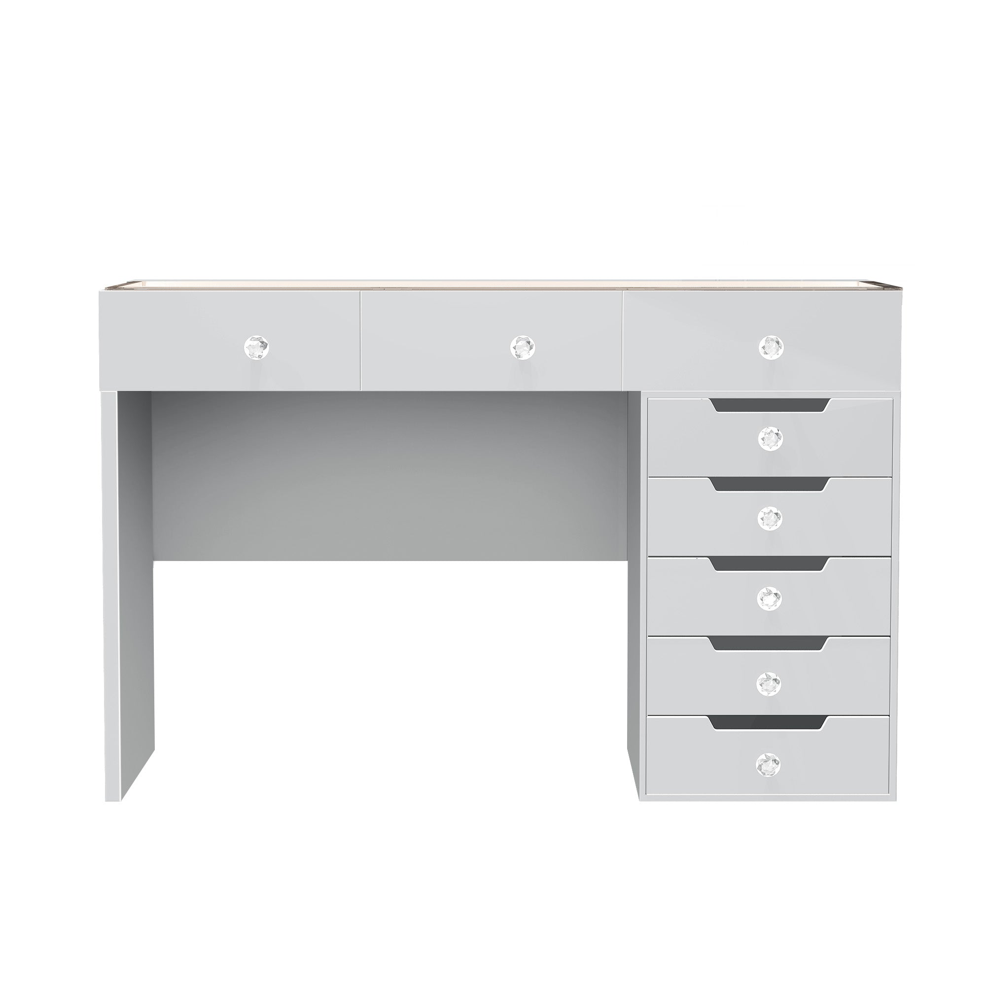 VANITII Diana Vanity Desk - 8 Storage Drawers with Lights