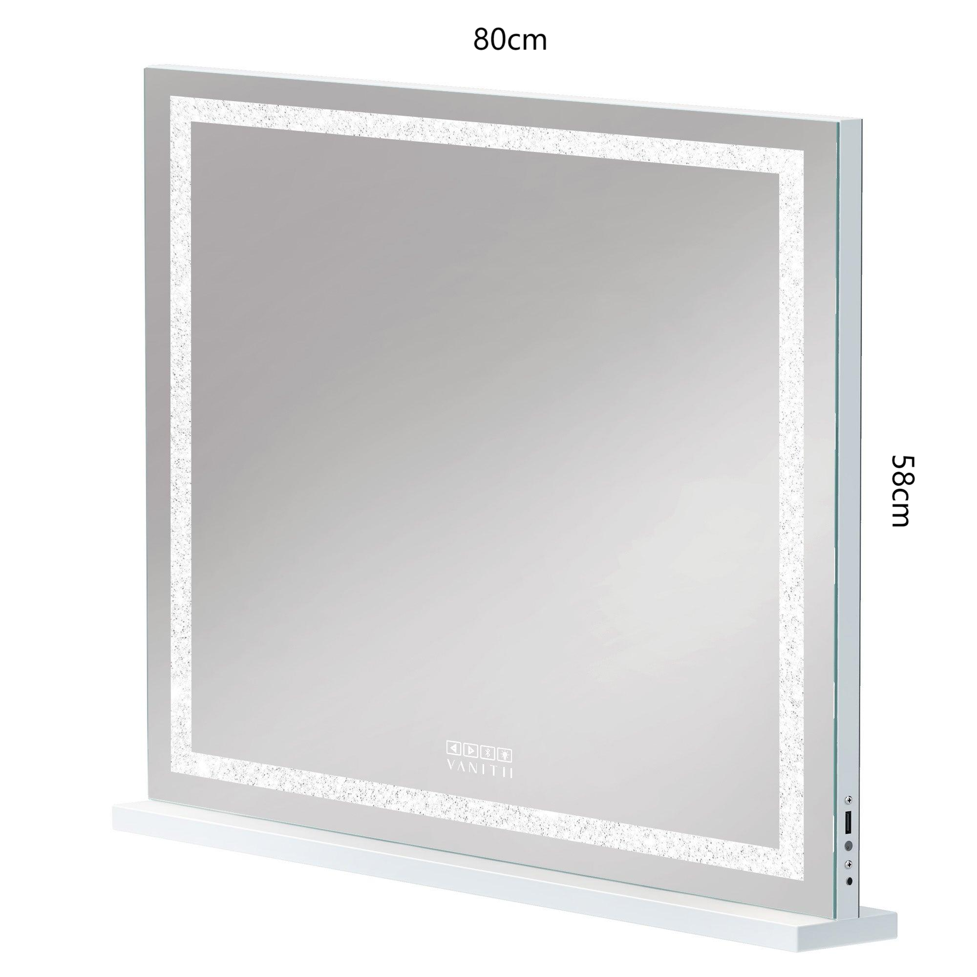 VANITII Crystal Hollywood Vanity Mirror with Bluetooth-Hollywood led strip Music Mirror