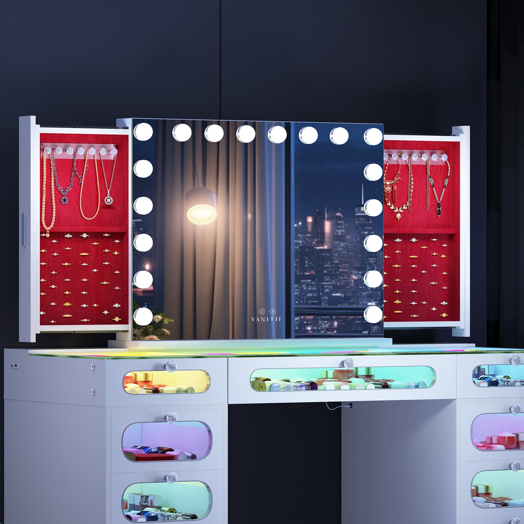 New Release ! VANITII Hideaway Jewelry Vanity Mirror