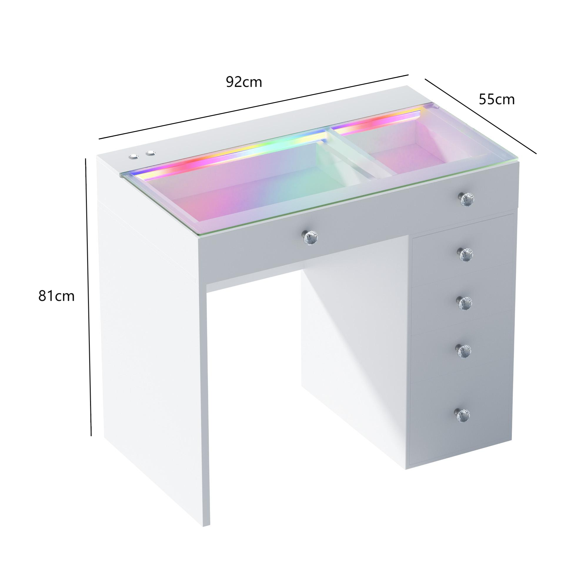 VANITII Diana Vanity Desk- 6 Storage Drawers