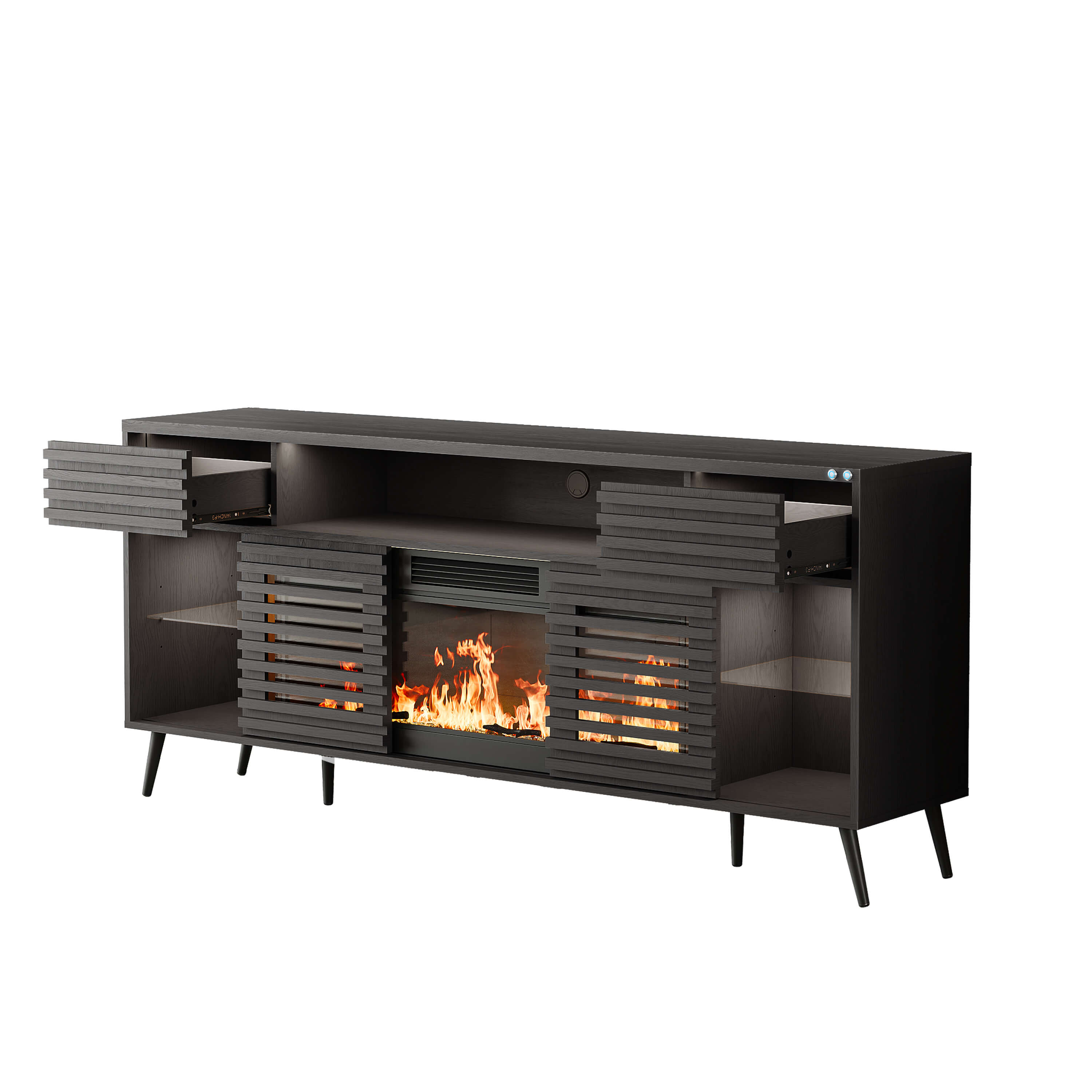 SITA Fully Assembled 180CM TV Stand with Electric Fireplace