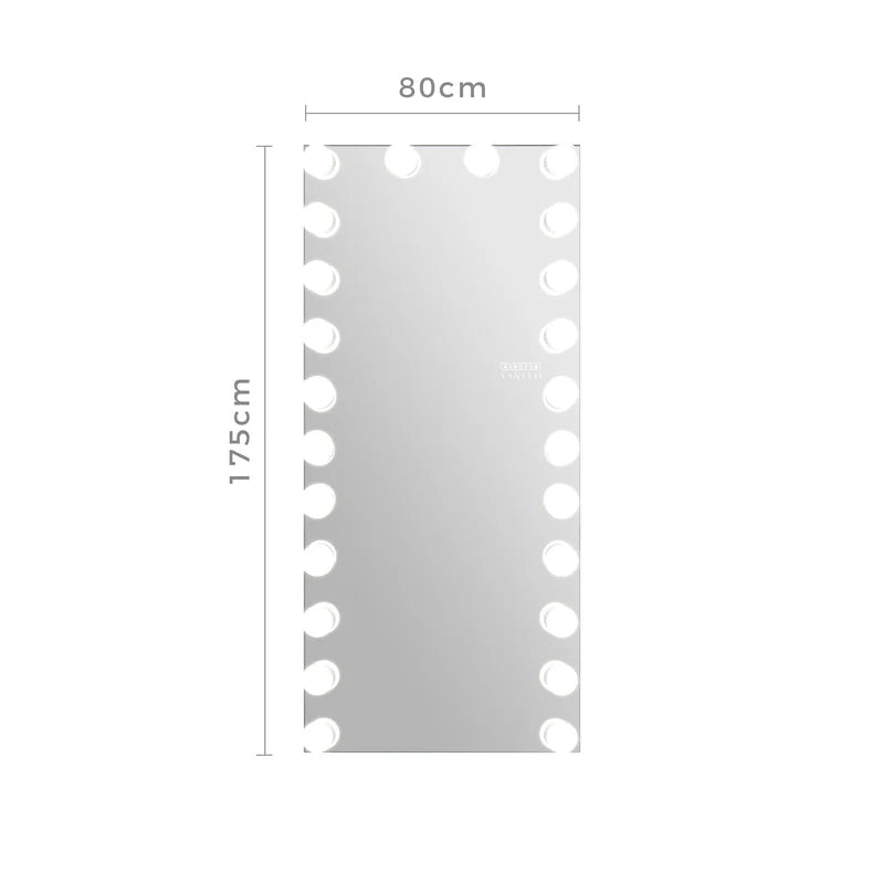 VANITII Marilyn Hollywood Vanity Mirror - Full Length Wall Mountable Vanity Mirror with 24 Dimmable LED Bulbs