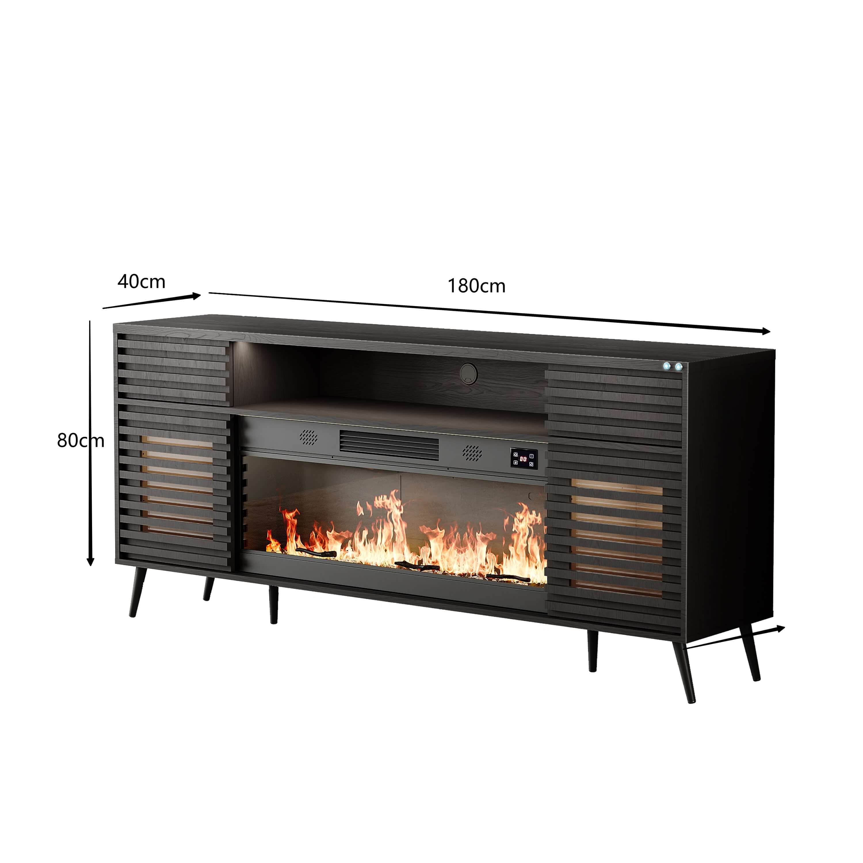 SITA Fully Assembled 180CM TV Stand with Electric Fireplace